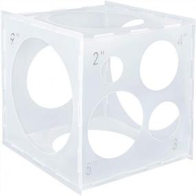 img 4 attached to Collapsible Plastic Balloon Sizer Cube Box For Balloon Decorations, Arches, And Columns - 9 Sizes (2-10 Inch) Perfect For Party Planning