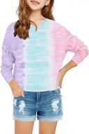 girls' casual tie-dye sweatshirt: trendy crewneck long-sleeve pullover top by lookbookstore логотип