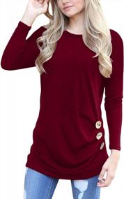 img 2 attached to Women'S Long Sleeve Tunic Tops Fall Casual Blouse Shirt