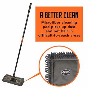 img 3 attached to Effortlessly Clean Hard-To-Reach Areas With SWOPT'S 24" Microfiber Dust Mop And 60" Steel Handle Combo - Interchangeable With All Cleaning Products And Machine Washable For Repeated Use!