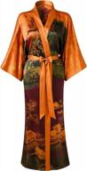 ledamon women's 100% silk kimono long robe - classic colors and prints logo