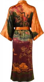 img 3 attached to Ledamon Women'S 100% Silk Kimono Long Robe - Classic Colors And Prints