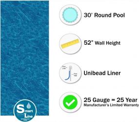 img 2 attached to Smartline Pacific Ice 30-Foot Round UniBead Liner - 25 Gauge Virgin Vinyl, Durable For Steel Sided Above-Ground Pools