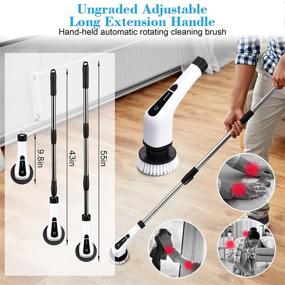 img 2 attached to 🧼 2022 Electric Spin Scrubber Power Scrubber: 7 Brush Heads, Long Handle & Cordless Design for Effortless Cleaning of Bathroom, Kitchen, and Floors