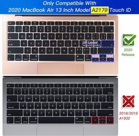 img 3 attached to Защитите свой MacBook Air 13 с помощью чехла для клавиатуры 3-в-1, защитной пленки для трекпада и пылезащитных заглушек: идеальные аксессуары для MacBook Air A2337 M1 A2179 2020 года.