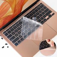 защитите свой macbook air 13 с помощью чехла для клавиатуры 3-в-1, защитной пленки для трекпада и пылезащитных заглушек: идеальные аксессуары для macbook air a2337 m1 a2179 2020 года. логотип