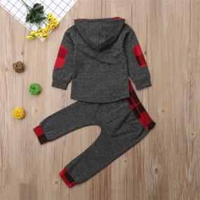 img 3 attached to Boys Christmas Outfit Autumn Winter Warm Hoodie Top Pants Set Baby Boy Clothes