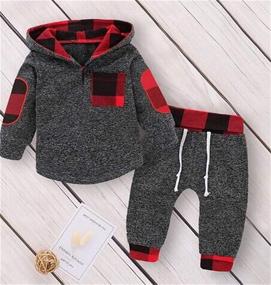 img 2 attached to Boys Christmas Outfit Autumn Winter Warm Hoodie Top Pants Set Baby Boy Clothes