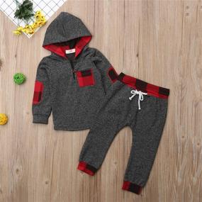 img 1 attached to Boys Christmas Outfit Autumn Winter Warm Hoodie Top Pants Set Baby Boy Clothes