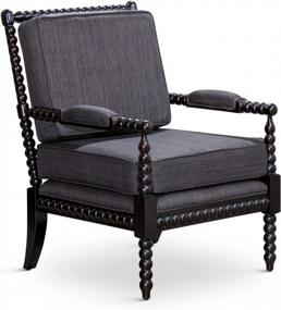 img 4 attached to DTY Indoor Living Silverthorne Spindle Chair, Espresso, Charcoal