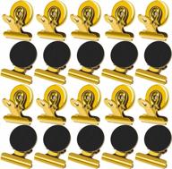 yellow magnetic clips for refrigerator - 20 pack heavy duty fridge magnets for whiteboard, office, and more - strong clip magnets for refrigerator organization logo