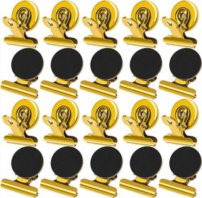 img 4 attached to Yellow Magnetic Clips For Refrigerator - 20 Pack Heavy Duty Fridge Magnets For Whiteboard, Office, And More - Strong Clip Magnets For Refrigerator Organization