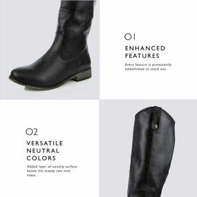 img 2 attached to Women'S Round Toe Pull Up Over The Knee Calf Cowboy Thigh High Boots With Ankle Zipper By DailyShoes