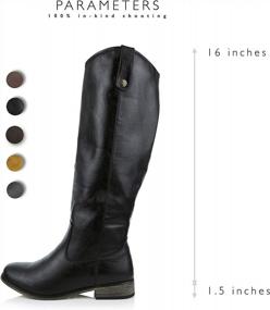 img 3 attached to Women'S Round Toe Pull Up Over The Knee Calf Cowboy Thigh High Boots With Ankle Zipper By DailyShoes