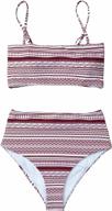 👙 cupshe stripe reversible bandeau top high waisted bikini for women logo