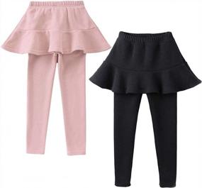 img 4 attached to Kids Baby Girls Footless Leggings With Ruffle Tutu Skirt Pants 2-7 Years Old