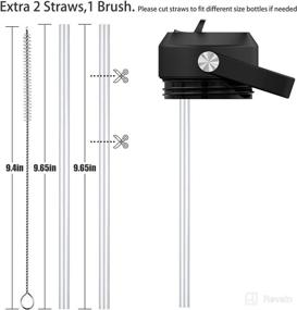 img 2 attached to CHEETAH Straw Lid for Yeti Rambler Water Bottle - 18oz, 26oz, 36oz, 46oz, 12oz, 64oz - Includes Straw Cap, Straws, and Cleaning Brush
