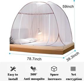 img 2 attached to Fancylovesotio Mosquito Netting for Bed: Travel Portable Folding Net-Tent with Head Net & Bottom, Twin and King Size, Ideal for Outdoor and Home Use (Brown, 1.0M)