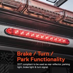 img 2 attached to 🚦 Enhanced Safety: 2pc 16" 11 Red LED Trailer Light Bar [DOT Compliant] [IP65 Waterproof] [Park/Brake/Turn Signal] - Ideal for 80" Motorcycle Utility Marine Boat Trailers