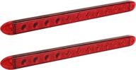 🚦 enhanced safety: 2pc 16" 11 red led trailer light bar [dot compliant] [ip65 waterproof] [park/brake/turn signal] - ideal for 80" motorcycle utility marine boat trailers logo