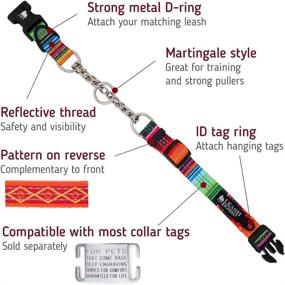 img 3 attached to Pattern Collection Leashboss Chain Martingale Dog Collar with Reflective Features, No Pull Training Collar, Stainless Steel Chain