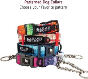 img 1 attached to Pattern Collection Leashboss Chain Martingale Dog Collar with Reflective Features, No Pull Training Collar, Stainless Steel Chain