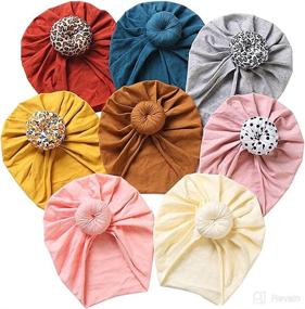 img 4 attached to 🎀 Adorable Baby Turban Hats for Girls - Stylish Top Knot Headwraps, Perfect for Newborns, Hospitals, and Infants