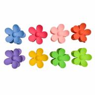 colorful and durable flower claw clips: get a perfect hold with 8 matte hair clips for women logo