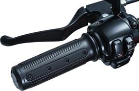 img 1 attached to 🏍️ Kuryakyn 6121 Heavy Industry Grips with End Caps: Dual Cable Throttle Control Handlebar Accessory for 1982-2019 Harley-Davidson Motorcycles, Satin Black, 1 Pair