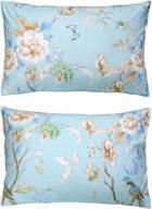 fadfay 800 thread count 100% egyptian cotton elegant peony print pillowcases (standard size 19× 29inch, sky blue) logo