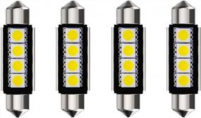 img 4 attached to Botepon LED Festoon Bulbs - 4 Pack For Car Interior Lights, Blue 42Mm 5050 3SMD Canbus Error-Free Design
