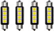 botepon led festoon bulbs - 4 pack for car interior lights, blue 42mm 5050 3smd canbus error-free design logo