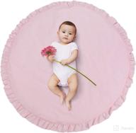 abreeze baby cotton play mat: soft crawling mat in pink – detachable, washable, and fun floor 👶 playmats for kids. ideal round rug for infants, children, and babies. perfect home room decor and interactive game blanket! logo