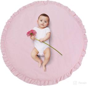 img 4 attached to Abreeze Baby Cotton Play Mat: Soft Crawling Mat in Pink – Detachable, Washable, and Fun Floor 👶 Playmats for Kids. Ideal Round Rug for Infants, Children, and Babies. Perfect Home Room Decor and Interactive Game Blanket!