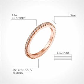 img 2 attached to Women'S 18K Gold Plated Cubic Zirconia Stackable Eternity Ring Bands