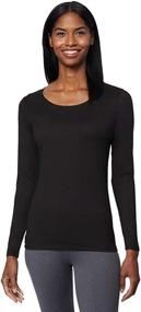 img 4 attached to 🌬️ Stay Warm and Stylish with the 32 DEGREES Heat Womens Lightweight Thermal Baselayer Long Sleeve Scoop Top in Stormy Night