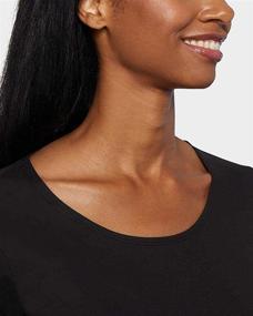 img 2 attached to 🌬️ Stay Warm and Stylish with the 32 DEGREES Heat Womens Lightweight Thermal Baselayer Long Sleeve Scoop Top in Stormy Night