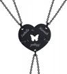 personalized stainless steel heart bff puzzle necklace set - perfect for family love & best friend matching! logo