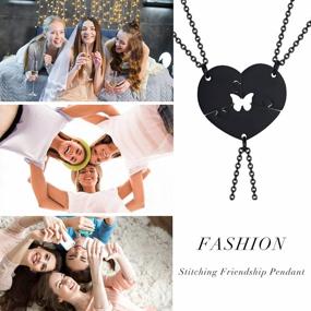 img 3 attached to Personalized Stainless Steel Heart BFF Puzzle Necklace Set - Perfect For Family Love & Best Friend Matching!