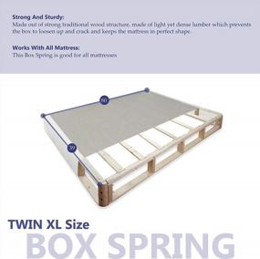 img 1 attached to Low Profile Traditional Box Spring/Foundation For Twin XL Mattress Set, Assembled Wood, Beige Finish By Greaton