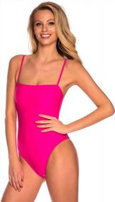 img 1 attached to Chic And Comfortable: RELLECIGA High Cut Bandeau One Piece Swimwear With Adjustable Straps For Women