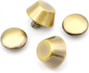 img 3 attached to CRAFTMEMORE 11Mm 10 Sets Quality Leather Rivet Decorative Cone Rivets Tubular Metal Binding Rapid Rivet Studs DIY Craft (SC444, Brushed Brass)