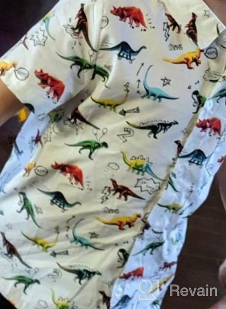 img 1 attached to Sleeve Pocket Dinosaur Pattern Boys' Clothing | Abolai Tops, Tees, Shirts review by Jarrett Young