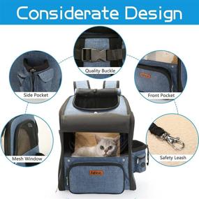 img 2 attached to IDEE Expandable Pet Carrier Backpack - Mesh Breathable, Transparent Window - Small Dog, Cat, Rabbit - Hiking, Biking, Camping, Travel & Outdoor Use - Up To 20lbs