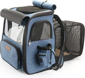 img 4 attached to IDEE Expandable Pet Carrier Backpack - Mesh Breathable, Transparent Window - Small Dog, Cat, Rabbit - Hiking, Biking, Camping, Travel & Outdoor Use - Up To 20lbs