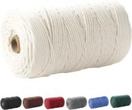 3mm x 220yd macrame cord - 100% natural cotton rope for handmade plant hanger crafts логотип