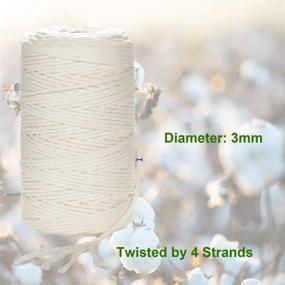 img 3 attached to 3Mm X 220Yd Macrame Cord - 100% Natural Cotton Rope For Handmade Plant Hanger Crafts