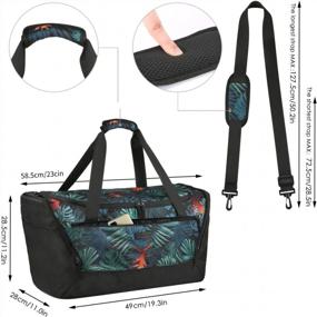 img 1 attached to CHICECO Женская спортивная сумка для путешествий с отделением для обуви, спортивная сумка Weekender Carry On (пальмовые листья)