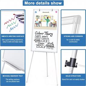 img 1 attached to Adjustable Magnetic Whiteboard Easel Stand, 36 X 24 Inches Portable Dry Erase Board With Height Adjustable Stand For Home Office School And Classroom Teaching (White)
