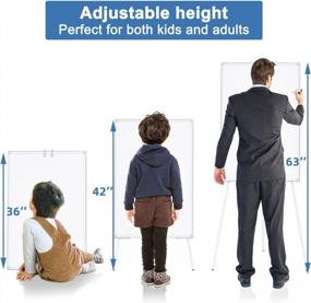 img 3 attached to Adjustable Magnetic Whiteboard Easel Stand, 36 X 24 Inches Portable Dry Erase Board With Height Adjustable Stand For Home Office School And Classroom Teaching (White)